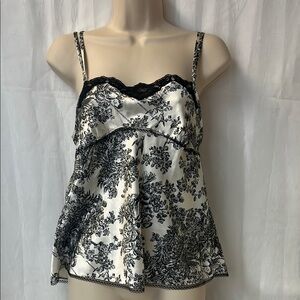 Victoria's Secret Black and White Asymmetrical Embellished Camisole